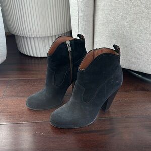 Frye Black Suede Ankle Boots